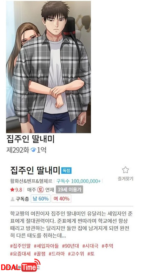 조회수 1억 찍었다는 성인 떡툰 이미지 #1