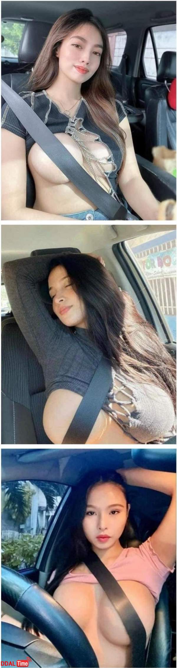 야한 여자들의 안전벨트 착용법 이미지 #1